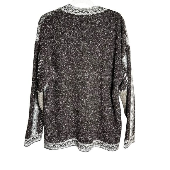 Vintage Ivy Collectibles Chunky Knit Cardigan Sweater Medium Geo Boho Grunge - Picture 2 of 9